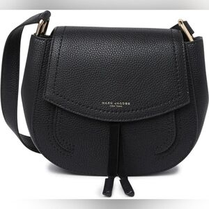 Marc Jacobs Maverick Saddle Bag Black Pebbled Leather